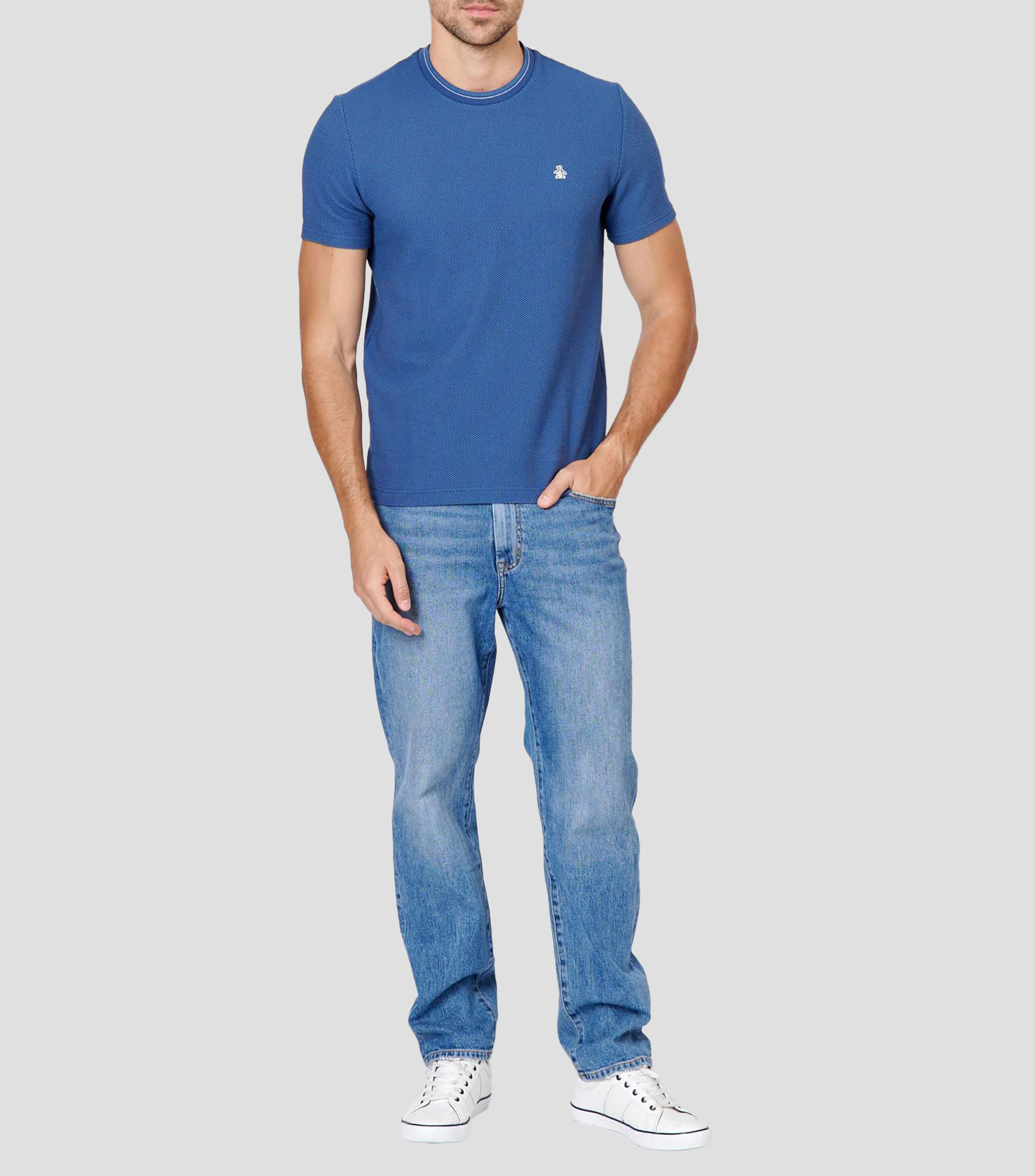 Playera cuello redondo manga corta microdiseño Hombre